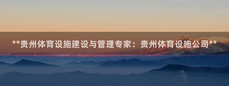 意昂平台体育：**贵州体育设施建设与管理专家：贵州体
